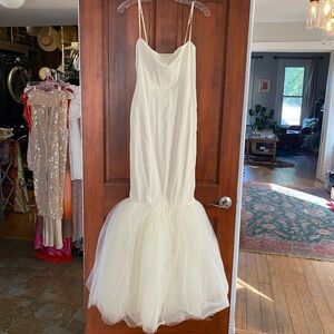 Fishtail organza bridal gown